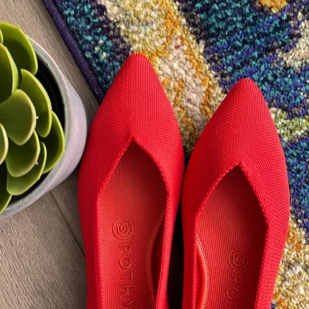 Rothys the point flame red size 9 woman’s flat sh…